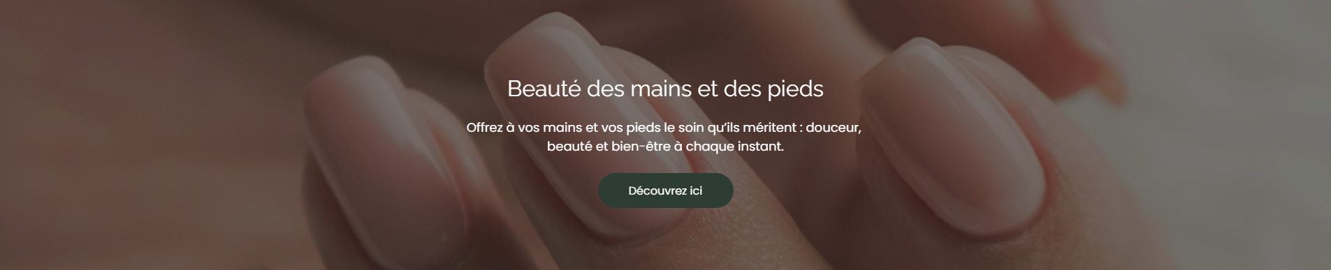 Capture d'écran montrant la prestation des beautés des mains et des pieds du salon esthétique