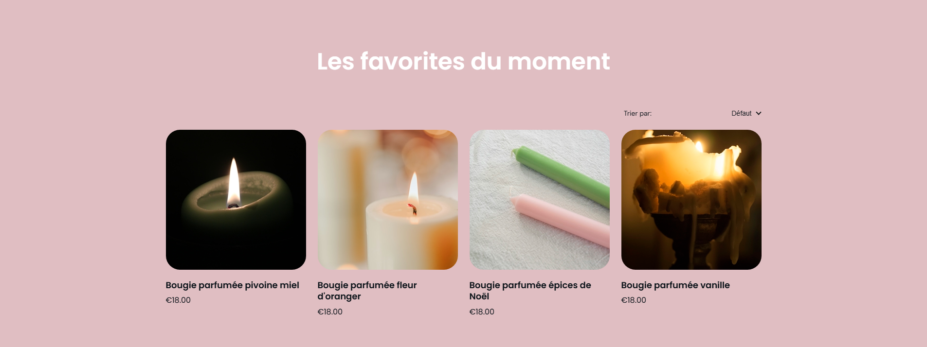 Bloc mettant en avant les bougies parfumées fabriquées à Vesoul.