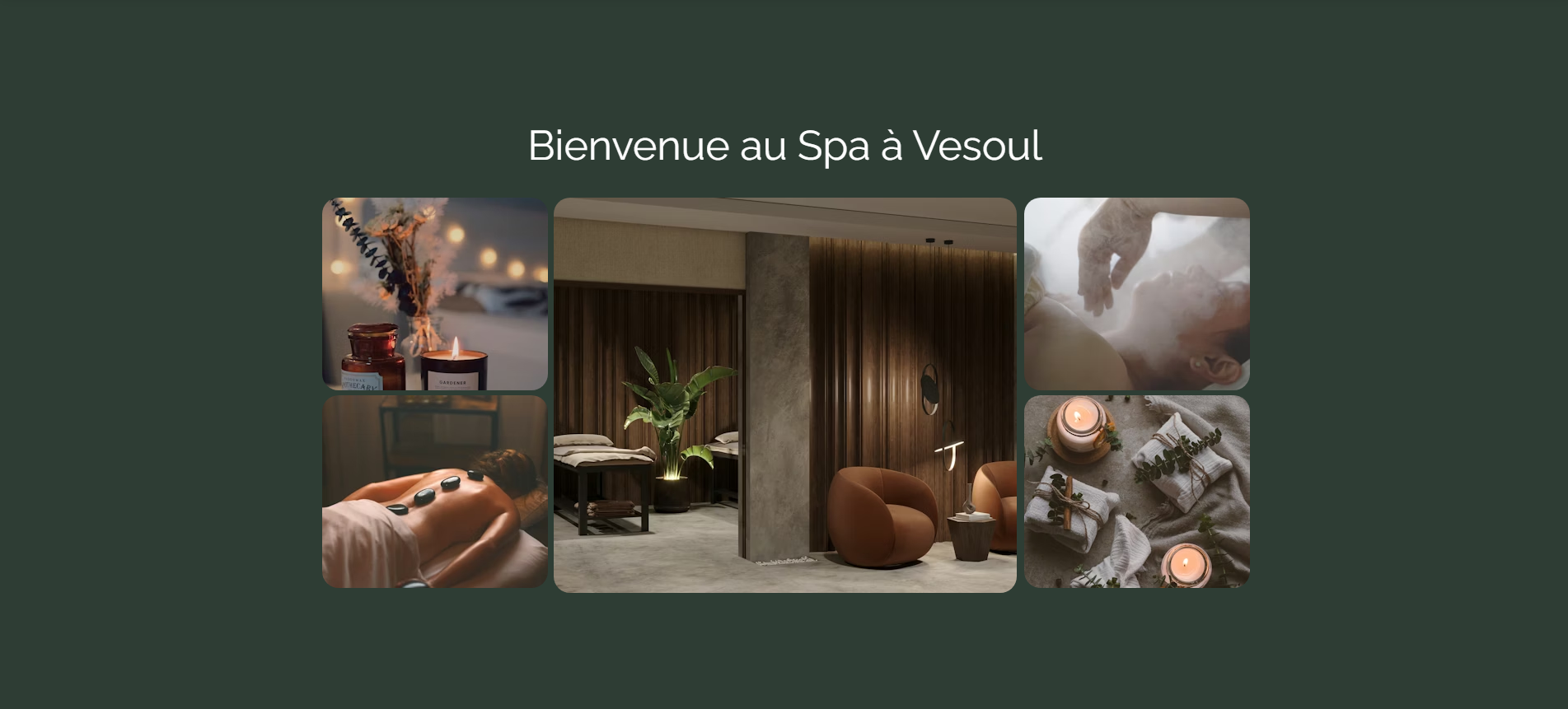 Section présentation du salon de beauté à Vesoul avec galerie photos du salon chaleureux.