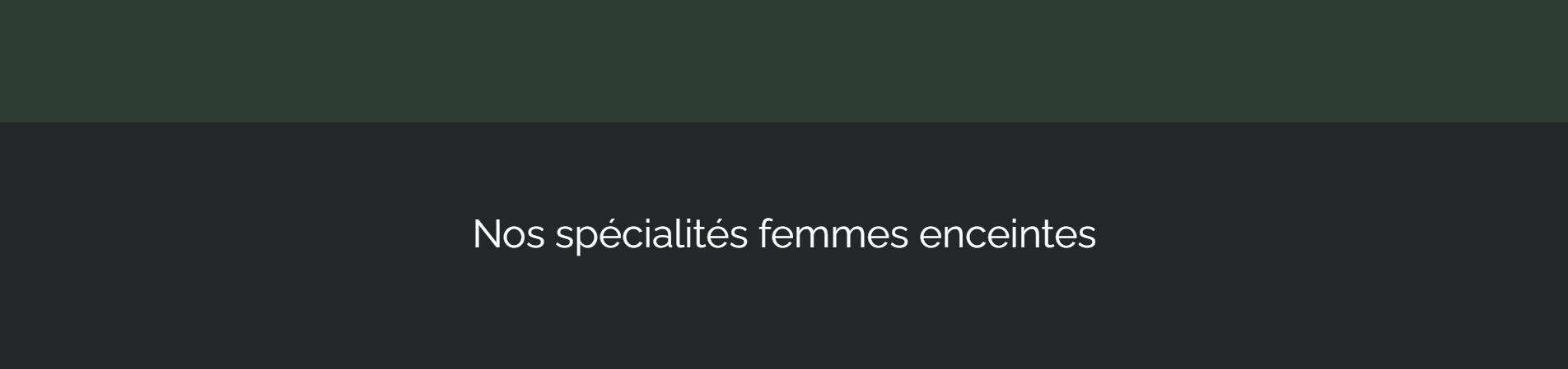 Capture d'écran du site internet du salon esthétique annonçant les spécialités femmes enceintes