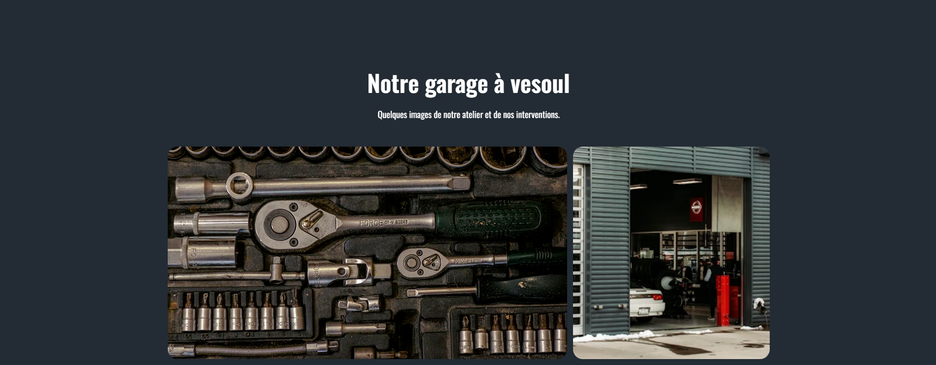 Galerie photos montrant l'atelier du garage automobile de vesoul