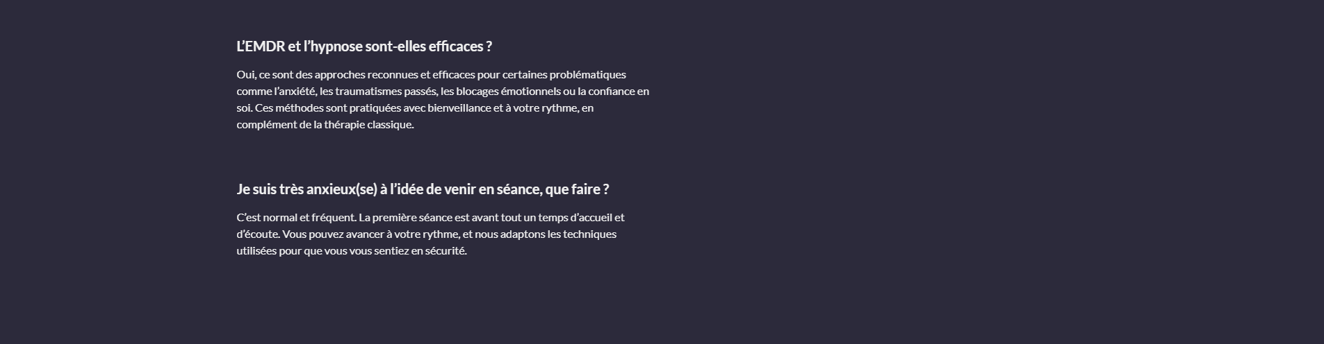 La suite des questions posées à la psychologue sur le site internet