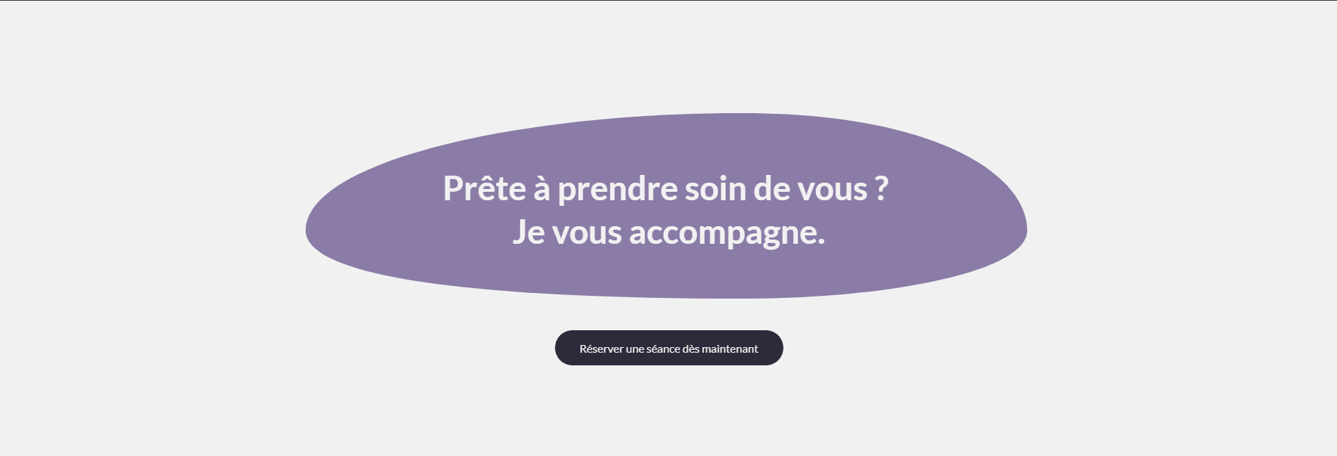 Capture d’écran du site montrant l’identité visuelle douce et professionnelle.