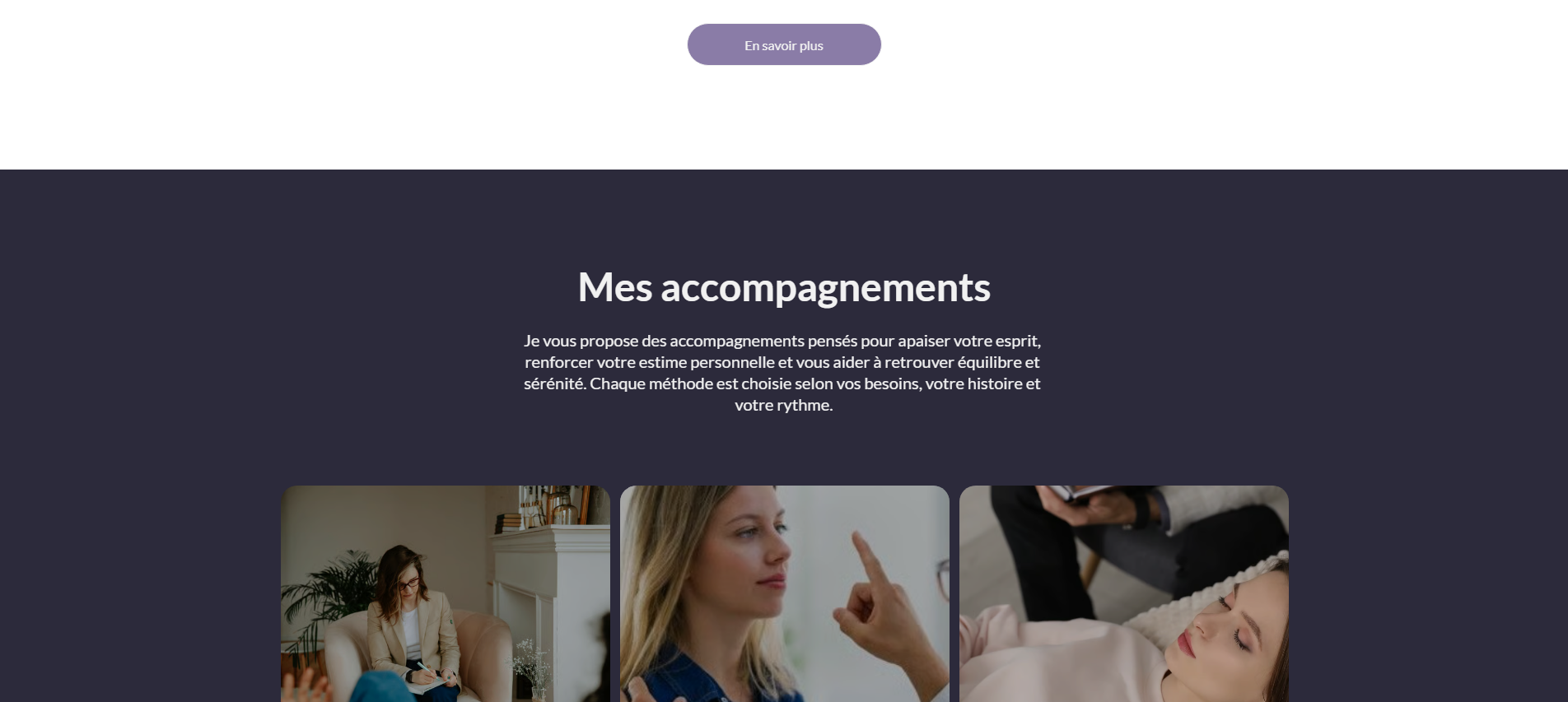 Section de la maquette présentant les accompagnements de la phycologue