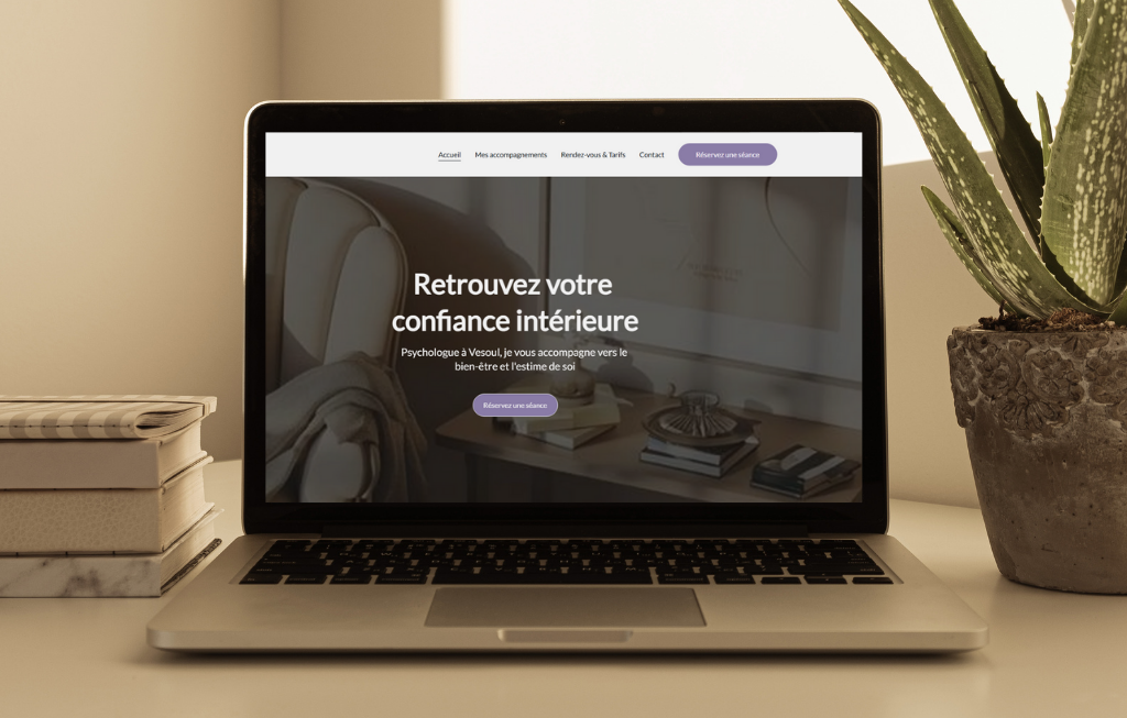 Maquette de page d’accueil d’un site vitrine pour psychologue à Vesoul