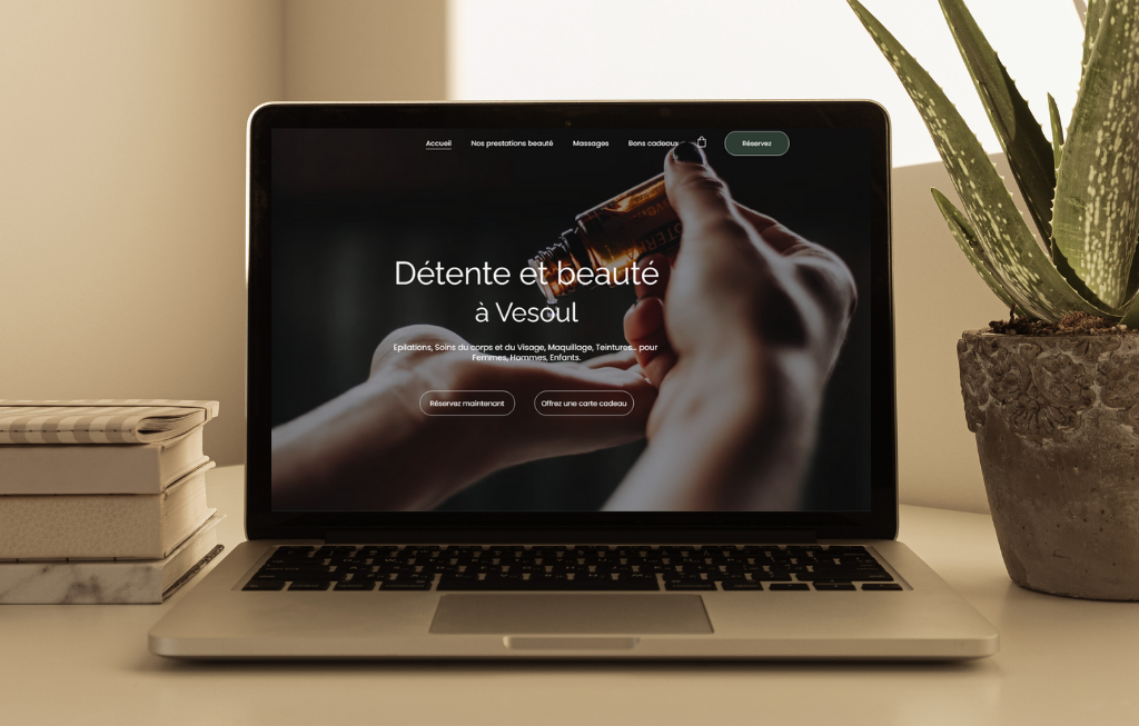 Maquette de page d’accueil pour salon esthétique à Vesoul