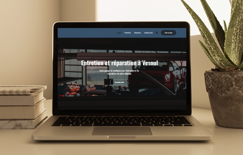 Maquette de site d’accueil pour garage automobile à Vesoul