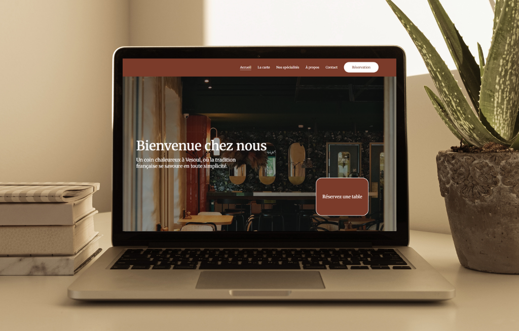 Maquette de page d’accueil pour restaurant à Vesoul