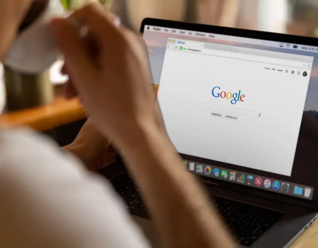 Interface google sur ordinateur