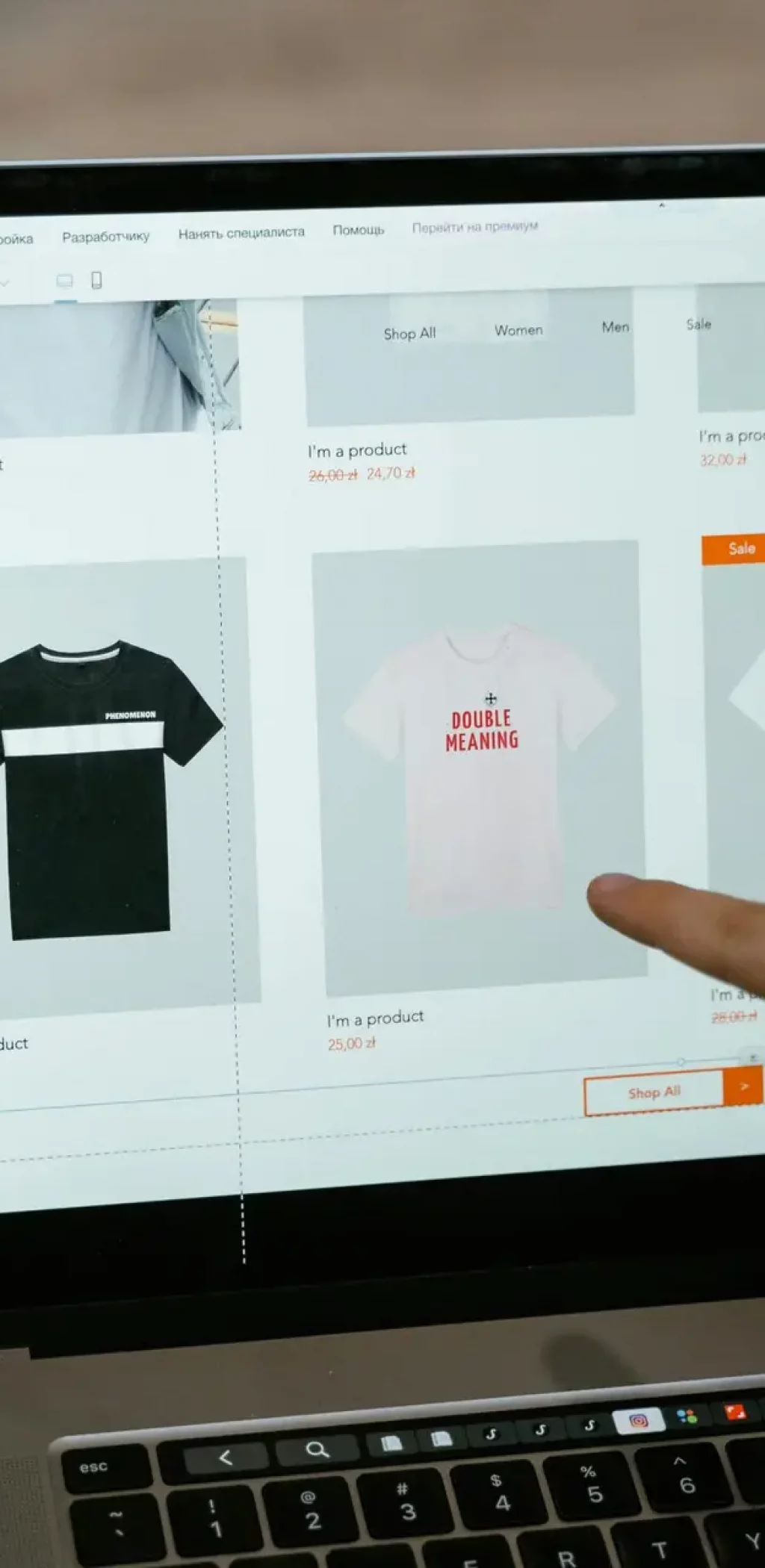 Boutique en ligne sur ordinateur