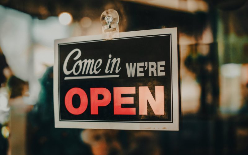 Pancarte de boutique ouverte
